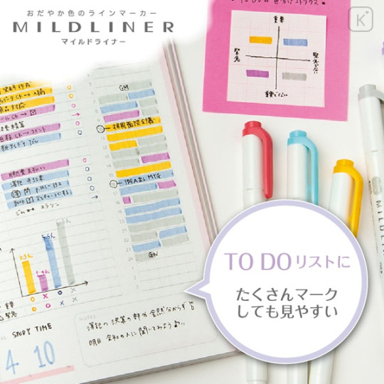 Japan Zebra Mildliner Double-sided Highlighter Set - 5 Gentle Mild Colors - 3