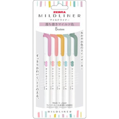Japan Zebra Mildliner Double-sided Highlighter Set - 5 Calm Mild Colors