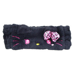Japan Sanrio Hair Band with Ears - Hello Kitty : Heart Eyes Leopard Pink Black