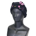 Japan Sanrio Hair Band with Ears - Hello Kitty : Heart Eyes Leopard Pink Black - 3