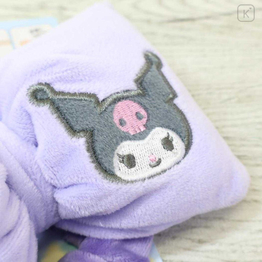 Japan Sanrio Hair Scrunchie - Kuromi : Big Ribbon - 2