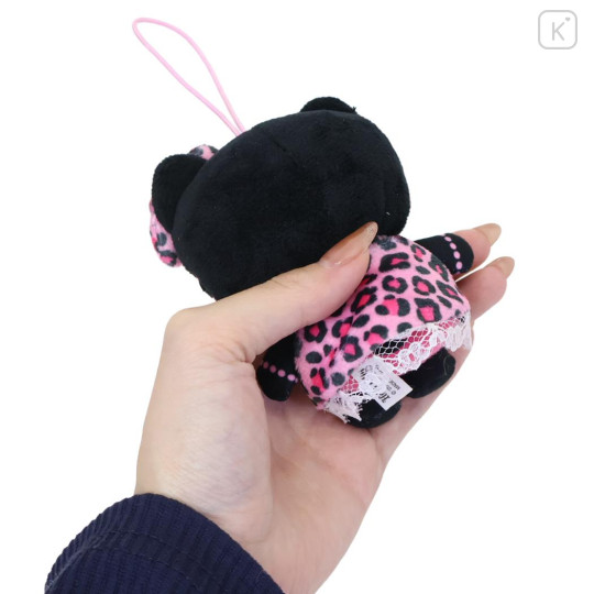 Japan Sanrio Petit Mini Mascot Holder - Hello Kitty : Heart Eyes Leopard Pink Black - 2