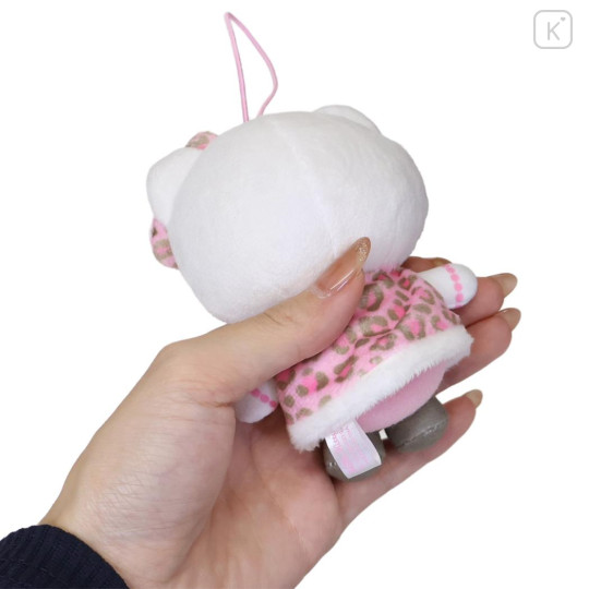 Japan Sanrio Petit Mini Mascot Holder - Hello Kitty : Heart Eyes Leopard Pink - 2