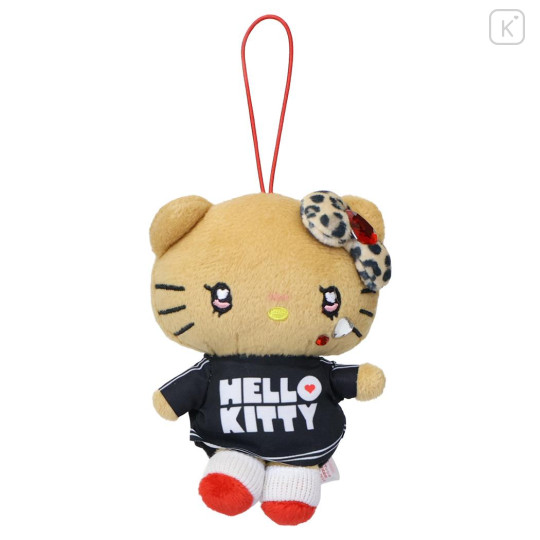 Japan Sanrio Petit Mini Mascot Holder - Hello Kitty : Heart Eyes Leopard Tan - 1