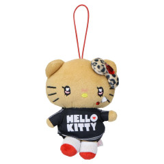 Japan Sanrio Petit Mini Mascot Holder - Hello Kitty : Heart Eyes Leopard Tan