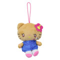 Japan Sanrio Petit Mini Mascot Holder - Hello Kitty : Heart Eyes Tan Y2K - 1
