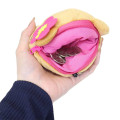 Japan Sanrio Plush Pass Case Pouch with Reel - Hello Kitty : Heart Eyes Tan Y2K - 3