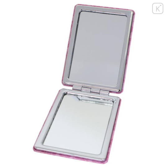 Japan Sanrio 2-sided Compact Mirror - Hello Kitty : Heart Eyes Leopard Pink Black - 3