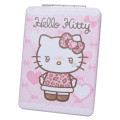 Japan Sanrio 2-sided Compact Mirror - Hello Kitty : Heart Eyes Leopard Pink - 1