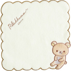 Japan San-X Embroidered Mini Towel Handkerchief - Rilakkuma : Light Yellow