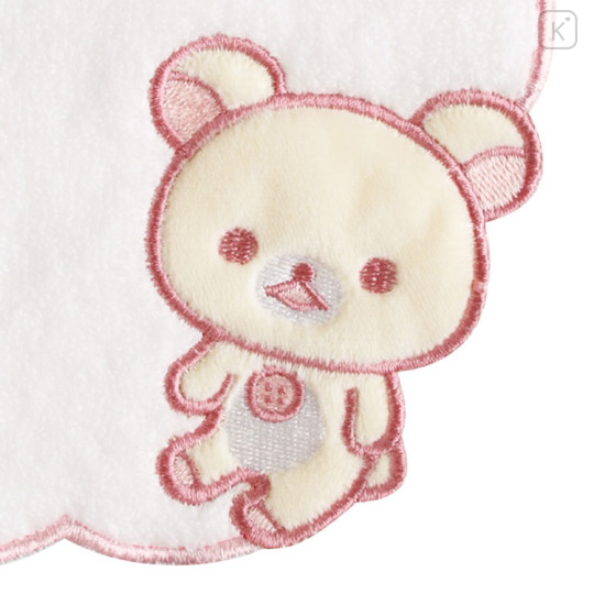 Japan San-X Embroidered Mini Towel Handkerchief - Korilakkuma : Light Pink - 2