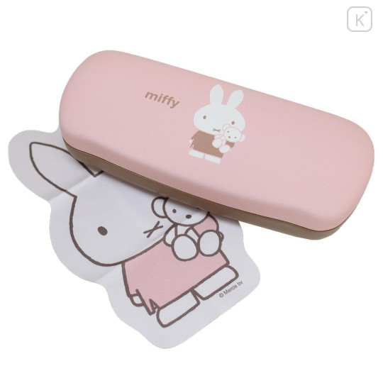 Japan Miffy Glasses Case - Miffy : Pastel Pink Brown Bear - 1