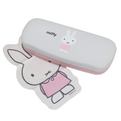 Japan Miffy Glasses Case - Miffy : Pastel Grey Pink