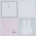 Japan Miffy Square Memo - Miffy : Pastel Grey Pink - 4