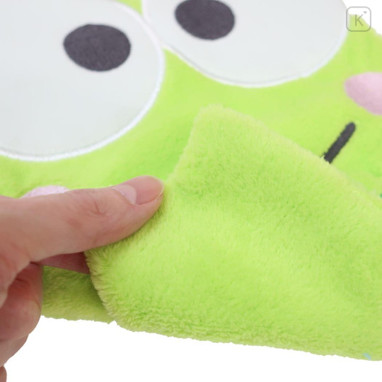 Japan Sanrio Hand Towel with Loop - Keroppi : Die-cut - 3