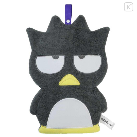Japan Sanrio Mofumofus Fluffy Mascot Hand Towel with Loop - Badtz-maru : Die-cut - 1