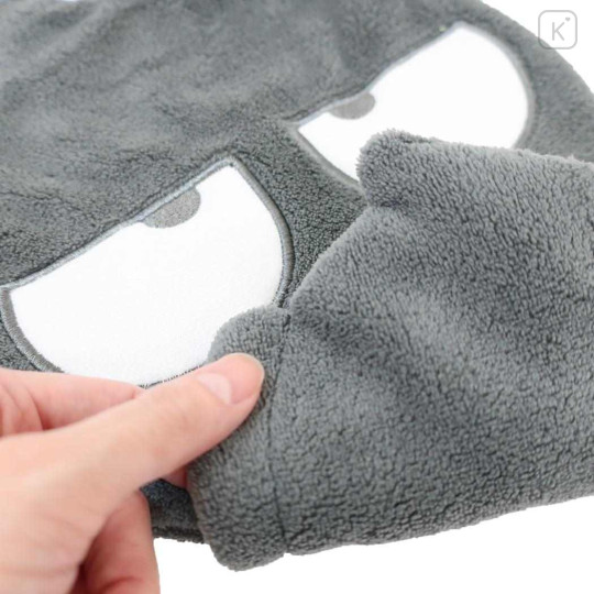 Japan Sanrio Mofumofus Fluffy Mascot Hand Towel with Loop - Badtz-maru : Die-cut - 3