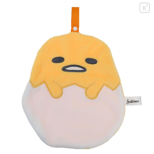 Japan Sanrio Mofumofus Fluffy Mascot Hand Towel with Loop - Gudetama : Die-cut - 1