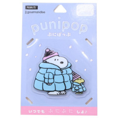 Japan Peanuts Vinyl Sticker - Snoopy & Woodstock : 3D Punipop Snow Coat