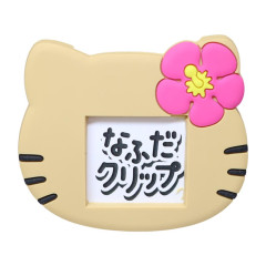 Japan Sanrio Name Badge & Clip - Hello Kitty : Tan Y2K