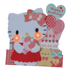 Japan Sanrio 3D Greeting Card - Hello Kitty : Happy Birthday & Music Rose