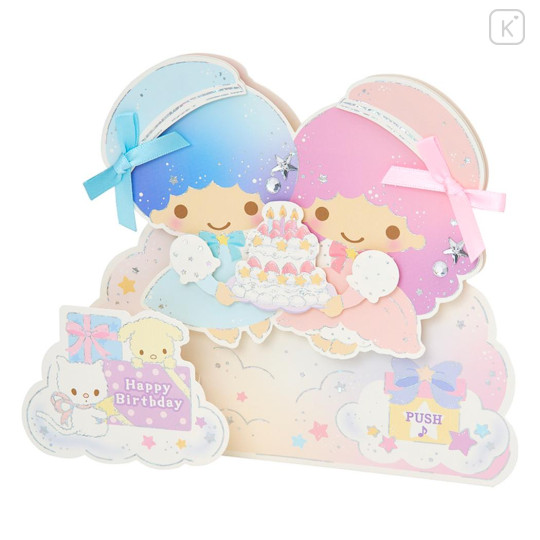 Japan Sanrio 3D Greeting Card - Little Twin Stars : Happy Birthday & Music Cake - 1
