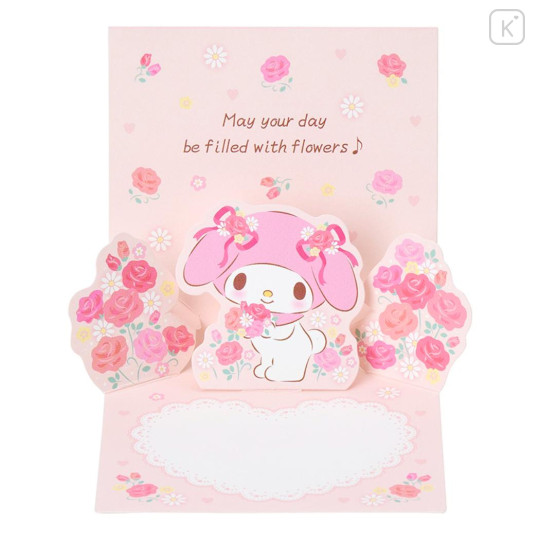 Japan Sanrio Mini 3D Greeting Card - My Melody : Happy Birthday Pink Rose - 3