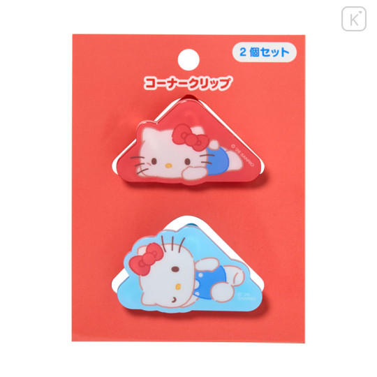 Japan Sanrio Original Acrylic Corner Clip Set - Hello Kitty : Relax - 1