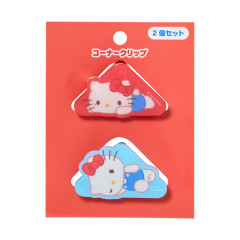 Japan Sanrio Original Acrylic Corner Clip Set - Hello Kitty : Relax
