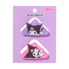 Japan Sanrio Original Acrylic Corner Clip Set - Kuromi : Relax