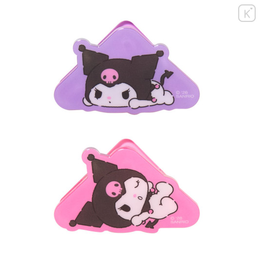 Japan Sanrio Original Acrylic Corner Clip Set - Kuromi : Relax - 2