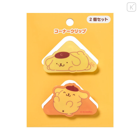 Japan Sanrio Original Acrylic Corner Clip Set - Pompompurin : Relax - 1