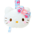Japan Sanrio Plush Mascot with Carabiner Bag Charm - Hello Kitty : Sakura Face Light Blue Pink - 2