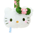 Japan Sanrio Plush Mascot with Carabiner Bag Charm - Hello Kitty : Sakura Face Matcha - 2