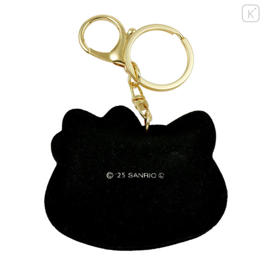 Japan Sanrio Rhinestone Mascot Keychain - Hello Kitty : Face Black - 2