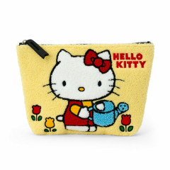 Japan Sanrio Sagara Embroidered Cosmetic Pouch - Hello Kitty : Watering Yellow
