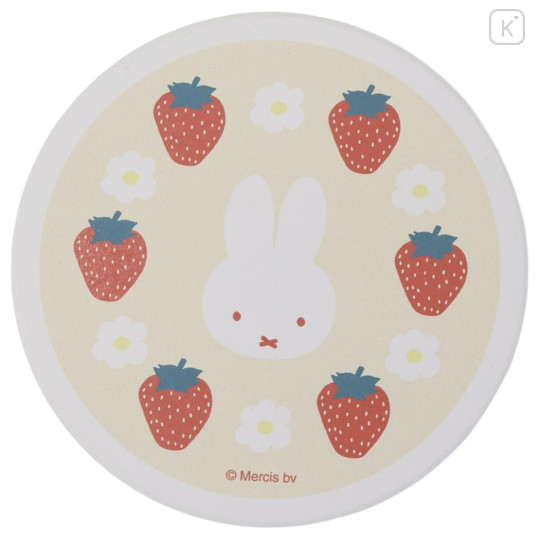 Japan Miffy Water Absorbing Coaster - Miffy : Strawberry Light Yellow - 1
