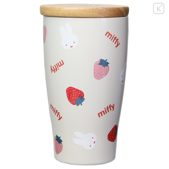 Japan Miffy Insulated Stainless Steel Tumbler with Lid - Miffy : Strawberry Beige - 1