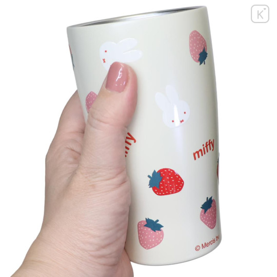 Japan Miffy Insulated Stainless Steel Tumbler with Lid - Miffy : Strawberry Beige - 2