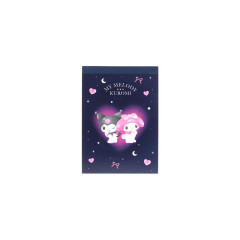 Japan Sanrio Mini Notepad - Kuromi & My Melody : Dream Heart Black