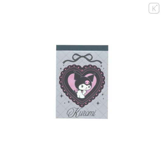 Japan Sanrio Mini Notepad - Kuromi : Ribbon Black - 1