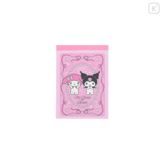 Japan Sanrio Mini Notepad - Kuromi & My Melody : Ribbon Pink - 1