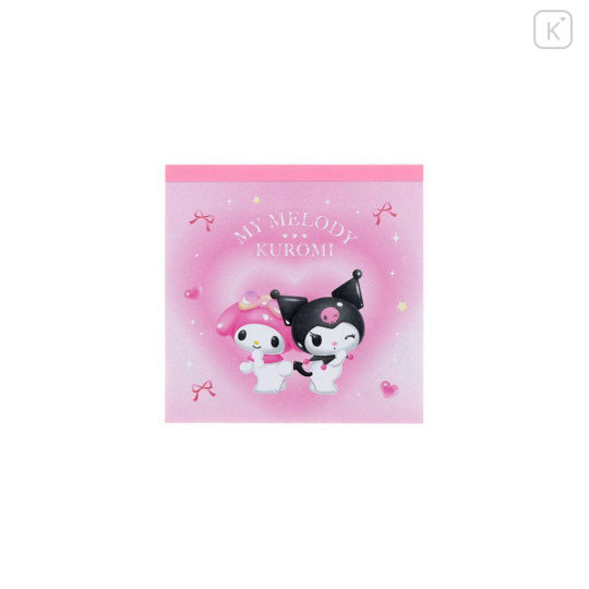 Japan Sanrio Square Memo - Kuromi & My Melody : Dream Pink - 1