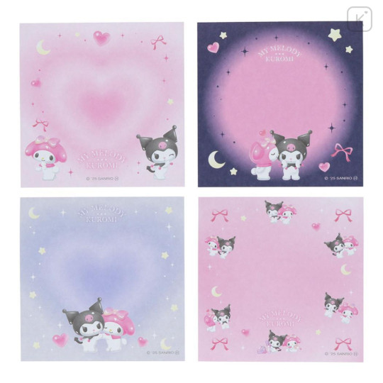 Japan Sanrio Square Memo - Kuromi & My Melody : Dream Pink - 3