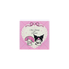 Japan Sanrio Square Memo - Kuromi & My Melody : Ribbon Pink