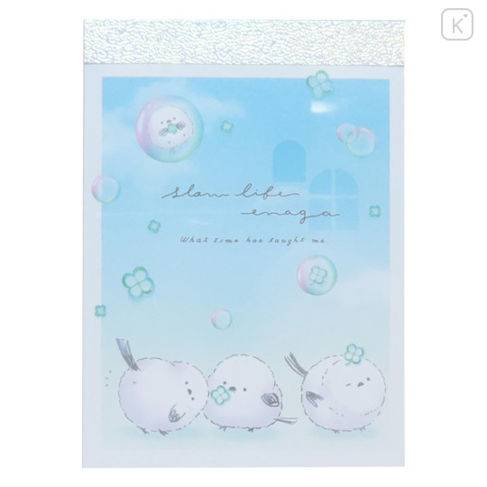 Japan Q-LiA Mini Notepad - White Bird Shimaenaga - 1