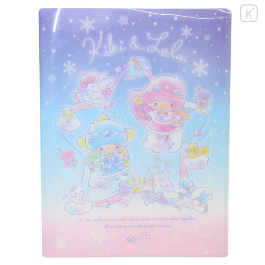 Japan Sanrio 10 Pockets A4 Clear Holder - Little Twin Stars : Snow Little Fantasy - 1