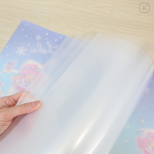 Japan Sanrio 10 Pockets A4 Clear Holder - Little Twin Stars : Snow Little Fantasy - 3