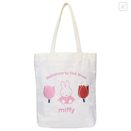 Japan Miffy Embroidered Tote Bag - Miffy : Tulip - 1