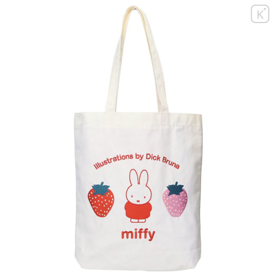 Japan Miffy Embroidered Tote Bag - Miffy : Strawberry - 1